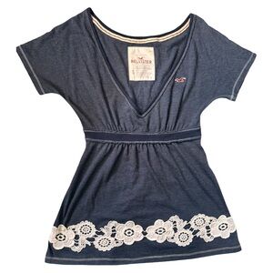 Hollister Blue babydoll top